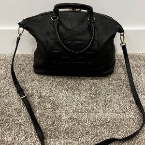 Black Leather Tory Burch Bag